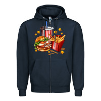 Navy hamburger potatoes and coke Zipper Hoodie - AdoDesignShop