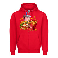 Red hamburger potatoes and coke Zipper Hoodie - AdoDesignShop