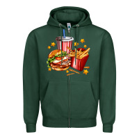 Sports Green hamburger potatoes and coke Zipper Hoodie - AdoDesignShop