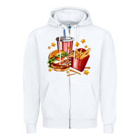 White hamburger potatoes and coke Zipper Hoodie - AdoDesignShop