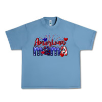 Pebble Blue American Mama 4th of july Urban Heavy Tee - CowGirlArtShop