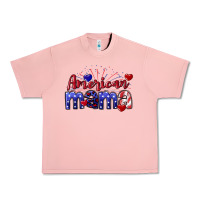 Salmon American Mama 4th of july Urban Heavy Tee - CowGirlArtShop