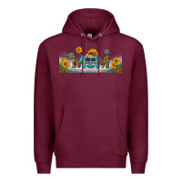 Burgundy american football mom libbey glass Premium Hoodie - BundleAndBundleShop