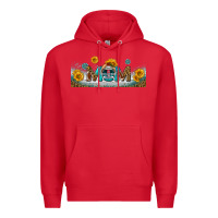 Red american football mom libbey glass Premium Hoodie - BundleAndBundleShop