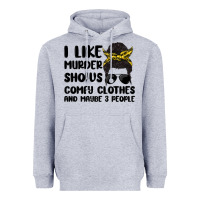 Heather Grey i like murder shows comfy clothes and maybe 3 peop Heavyweight Hoodie - MaliasSmallBusiness