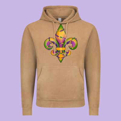 Vintage Hoodie mardi gras fleur de lis