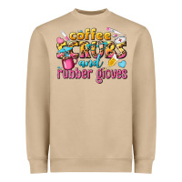 Mushroom coffee scrubs and rubber gloves Heavyweight Sweatshirt - texasbilliewilder