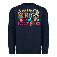 Navy coffee scrubs and rubber gloves Heavyweight Sweatshirt - texasbilliewilder