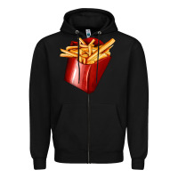 Black french fries Zipper Hoodie - AdoDesignShop