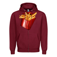 Burgundy french fries Zipper Hoodie - AdoDesignShop