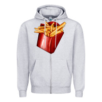 Heather Grey french fries Zipper Hoodie - AdoDesignShop