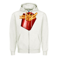 Oatmeal Heather french fries Zipper Hoodie - AdoDesignShop