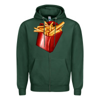 Sports Green french fries Zipper Hoodie - AdoDesignShop