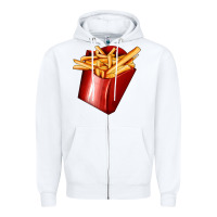 White french fries Zipper Hoodie - AdoDesignShop
