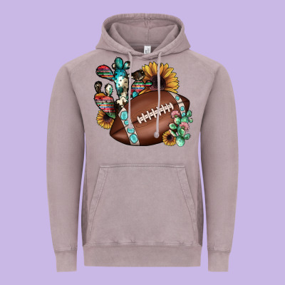 Football Cactus Sunflower Vintage Hoodie Designed By Jahusdesignshop