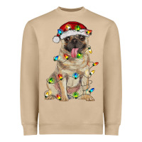Mushroom pug with christmas lights Heavyweight Sweatshirt - RanaPortraitStore