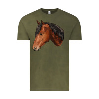 Vintage Olive horse Vintage Tee - RanaPortraitStore