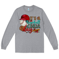 Heather Grey it's a baseball kinda day Long Sleeve Tee - BundleAndBundleShop