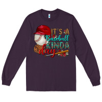 Plum it's a baseball kinda day Long Sleeve Tee - BundleAndBundleShop
