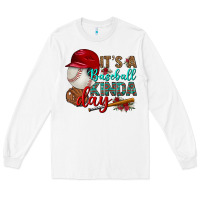 White it's a baseball kinda day Long Sleeve Tee - BundleAndBundleShop