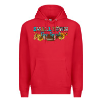 Red small town big spirit Premium Hoodie - BundleAndBundleShop