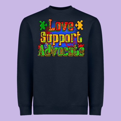 Love Support Advocate Heavyweight Sweatshirt Designed By Zillion Design Studio