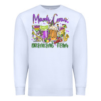 White mardi gras drinking team Premium Sweatshirt - MaliasSmallBusiness