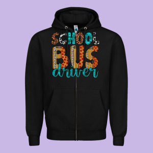 School Bus Driver Zipper Hoodie Designed By Artiststas