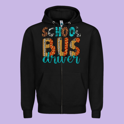School Bus Driver Zipper Hoodie Designed By Artiststas