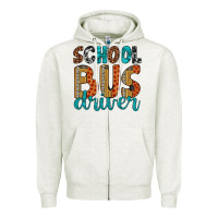 Oatmeal Heather school bus driver Zipper Hoodie - Artiststas