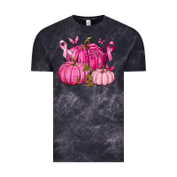 Cloud Black Breast Cancer We Wear Pink with Pumpkin and Ribbon Vintage Tee - texasbilliewilder
