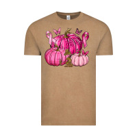 Vintage Coffee Breast Cancer We Wear Pink with Pumpkin and Ribbon Vintage Tee - texasbilliewilder