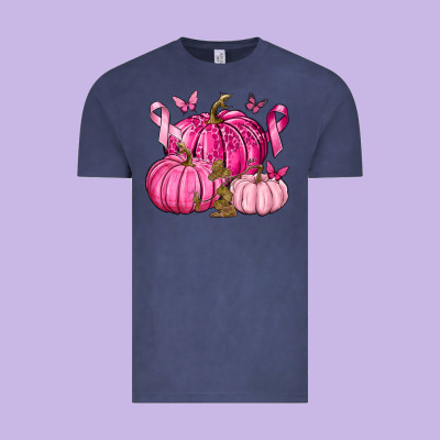 Breast Cancer We Wear Pink With Pumpkin And Ribbon Vintage Tee Designed By Texasbilliewilder