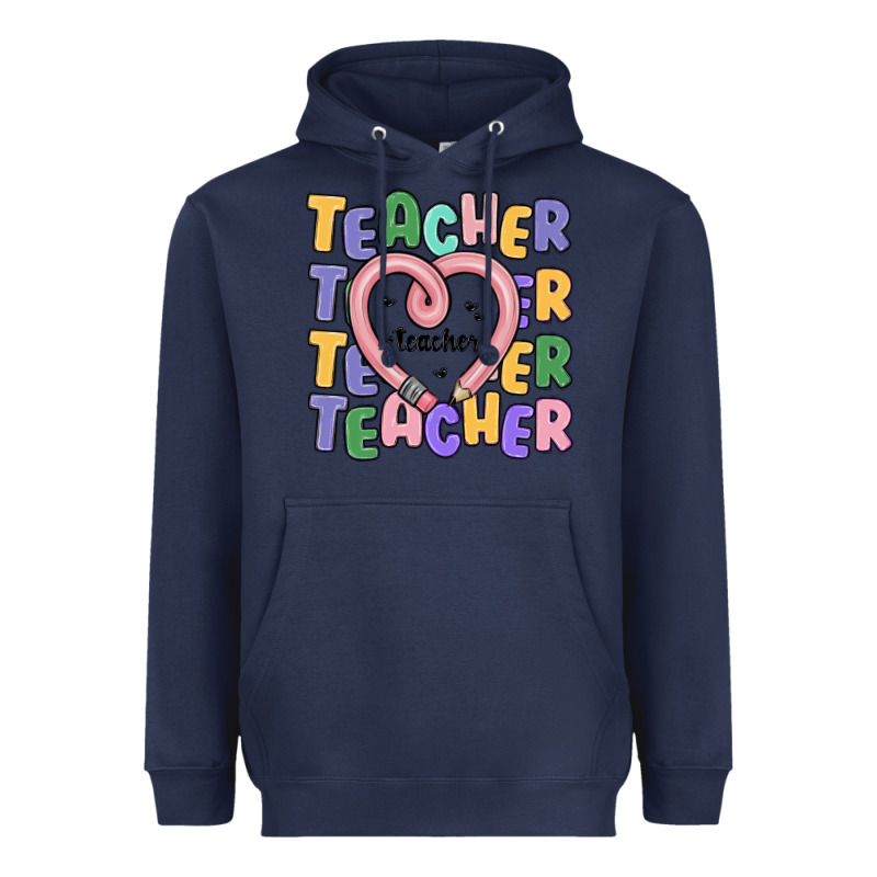 Teacher And Pencil Heart Heavyweight Hoodie by MaliasSmallBusiness | Teevron