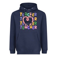 Navy teacher and pencil heart Heavyweight Hoodie - MaliasSmallBusiness
