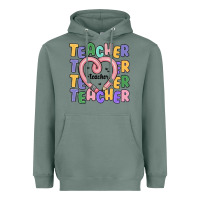 Sage teacher and pencil heart Heavyweight Hoodie - MaliasSmallBusiness