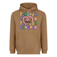 Toasted Coconut teacher and pencil heart Heavyweight Hoodie - MaliasSmallBusiness