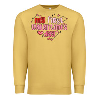 Antique Gold my first valentines day Premium Sweatshirt - MaliasSmallBusiness
