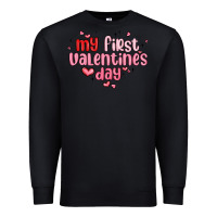 Black my first valentines day Premium Sweatshirt - MaliasSmallBusiness