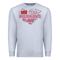 Heather Grey my first valentines day Premium Sweatshirt - MaliasSmallBusiness