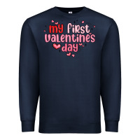 Navy my first valentines day Premium Sweatshirt - MaliasSmallBusiness