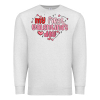 Oatmeal Heather my first valentines day Premium Sweatshirt - MaliasSmallBusiness