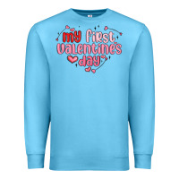 Ocean Blue my first valentines day Premium Sweatshirt - MaliasSmallBusiness