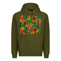 Army Green american football with sunflower tumbler Premium Hoodie - BundleAndBundleShop