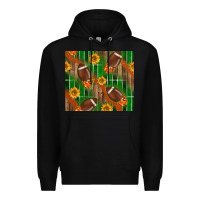 Black american football with sunflower tumbler Premium Hoodie - BundleAndBundleShop