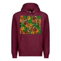 Burgundy american football with sunflower tumbler Premium Hoodie - BundleAndBundleShop