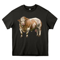 Asphalt simmental bull Heavy Core Tee - LillyAllenDesigns