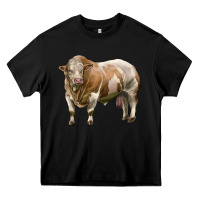 Black simmental bull Heavy Core Tee - LillyAllenDesigns