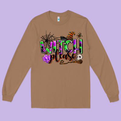 Witch Please Long Sleeve Tee Designed By Adodesignshop