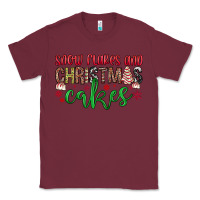 Burgundy Snowflakes and Christmas cakes Classic Tee - JahusDesignShop